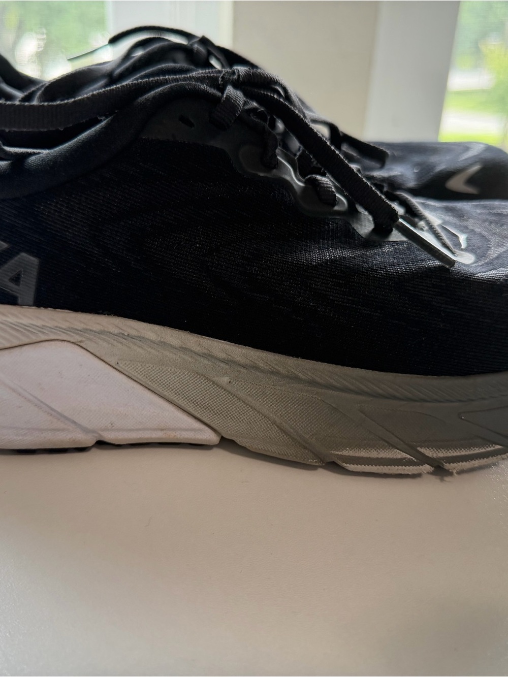 Hoka Black and White Women's Athletic Running Shoes